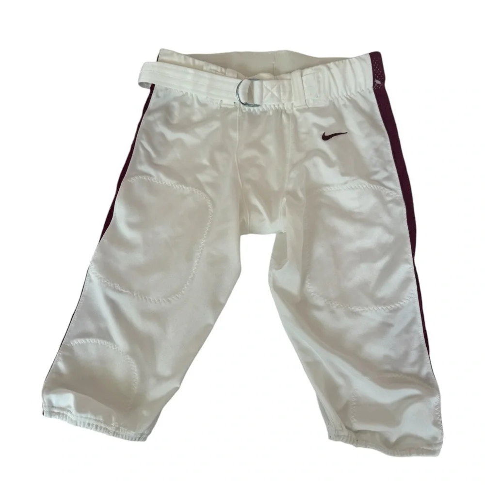 Nike Vapor Pro Football‎ Pants White w/Burgundy Stripes CI3771-104 Men’s XL